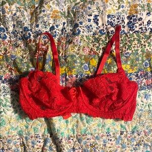 Elegant Red Lace Bralette